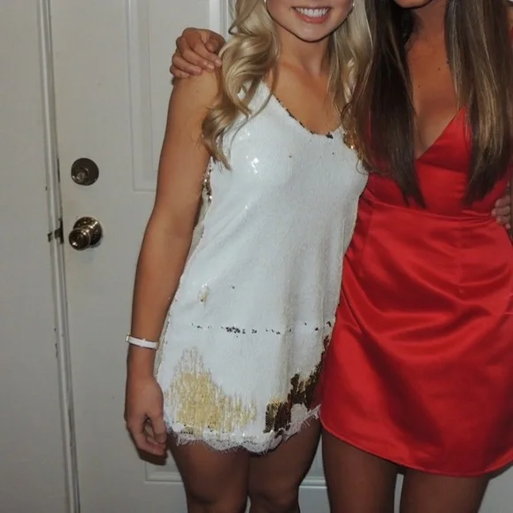 Free People | Dresses | Free People White And Gold Sequin Slip Dress | Poshmark Free People | Dresses | Free People White And Gold Sequin Slip Dress | Poshmark